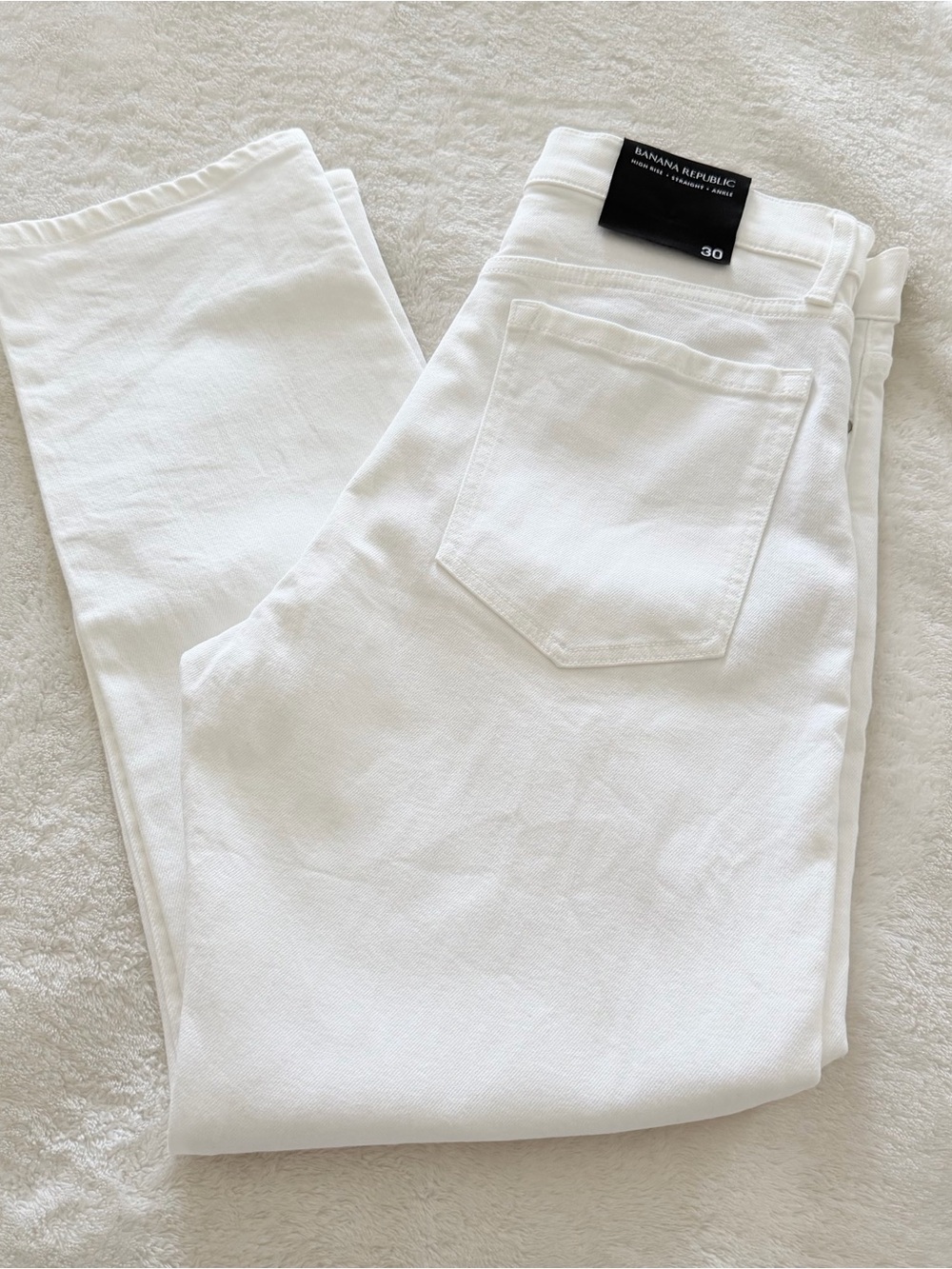 NEW Banana Republic White High Rise Straight Ankle Jeans size 10/30